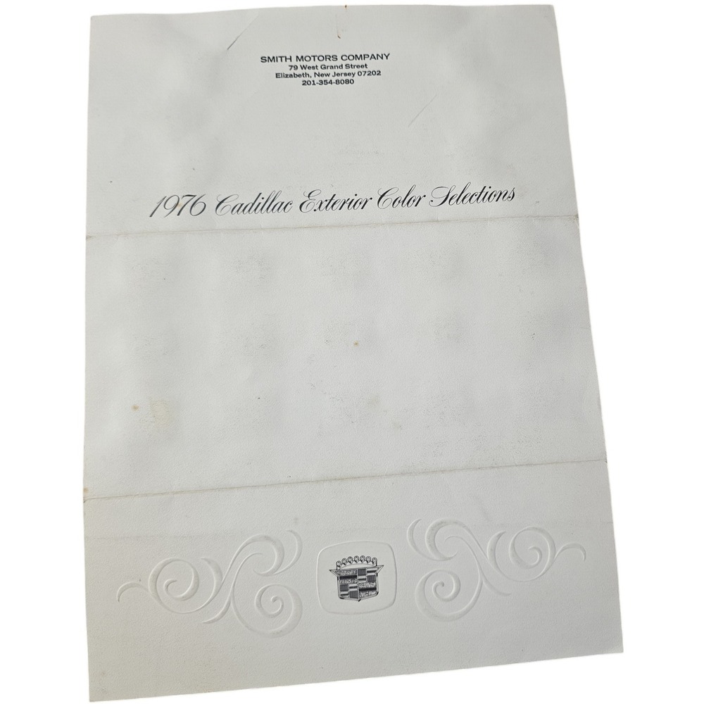 1976 Cadillac Exterior Color Selections Brochure Smith Motors Company